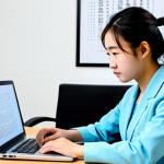 A focused young adult, of ethnically ambiguous appearance, seated confidently at a clean, modern study desk in a well-lit, quiet room. They are wearing professional, modest clothing. In front of them is an open textbook or a laptop displaying a simulated exam interface with Chinese characters. Their expression is determined and composed, reflecting a deep understanding and readiness gained from extensive practice. The scene conveys a sense of achievement and readiness for high performance. safe for work, appropriate content, fully clothed, professional, perfect anatomy, correct proportions, natural pose, well-formed hands, proper finger count, natural body proportions.