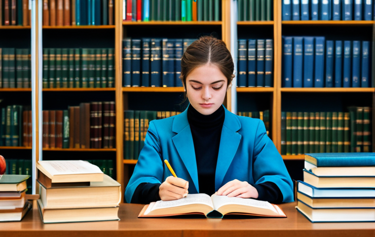 HSK 점수 관리와 개인 기록 유지 - **

A professional businesswoman in a modest business suit, sitting at a desk in a modern office, fu...